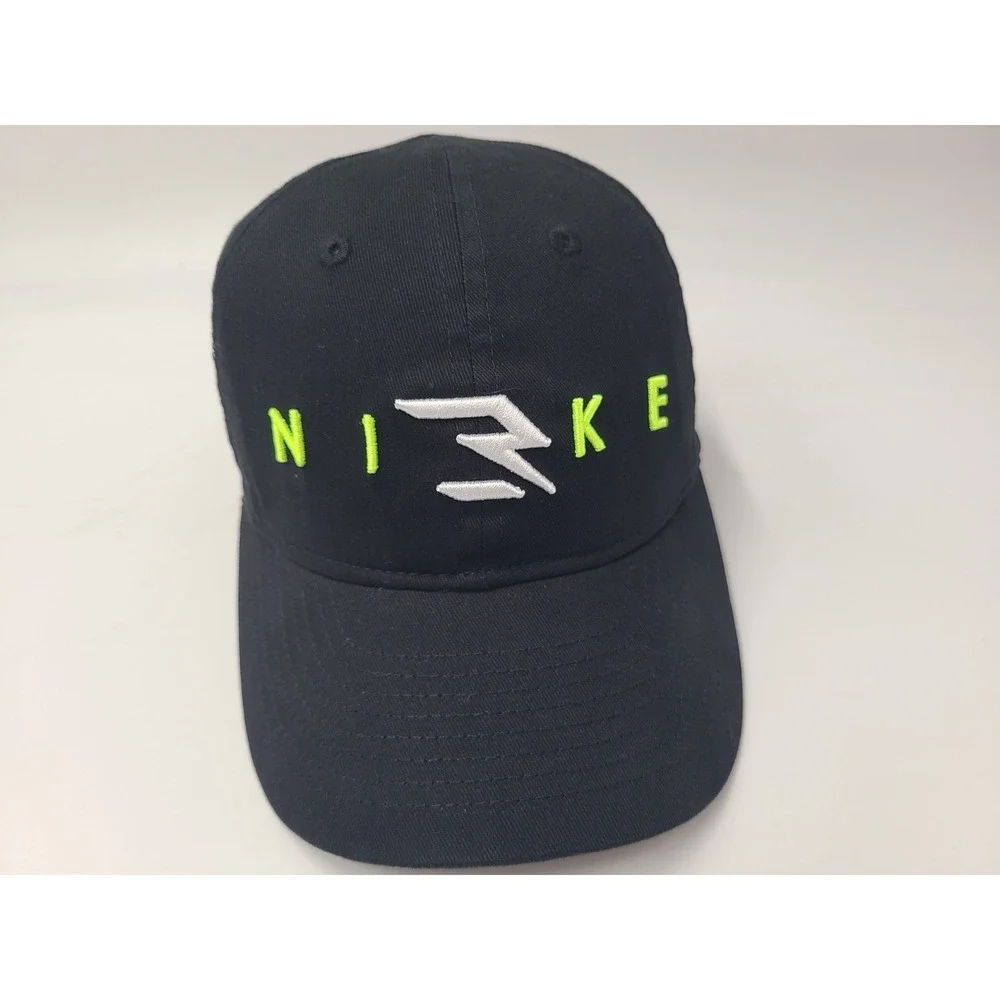 Youth Nike 3Brand Dual Logo Adjustable Hat Cap Cotton Swoosh Logo Boy Girl Black